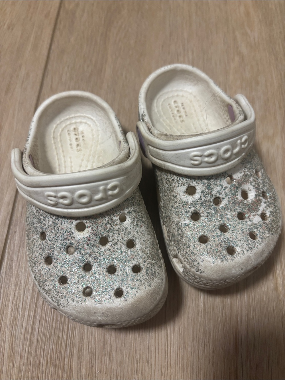CROCS Kids Glittery Cream